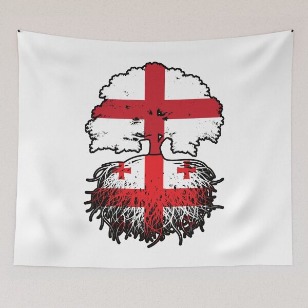 Item preview, Georgia Georgian English England Tree Roots Flag designed and sold by FlagX.