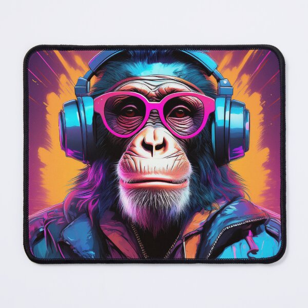 Item preview, Chimpanzee in Headphones and Shades Synthwave  designed and sold by Boxing Kangaroo Retail Company.