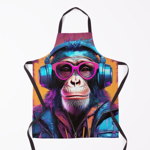 Item preview, Chimpanzee in Headphones and Shades Synthwave designed and sold by Boxing Kangaroo Retail Company.