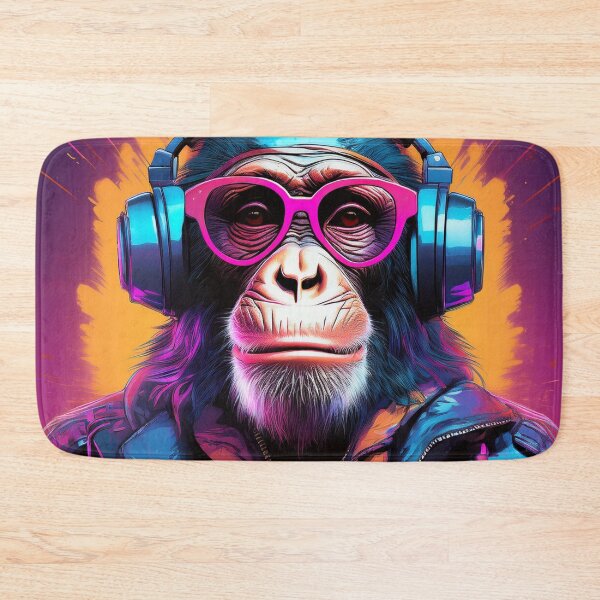 Item preview, Chimpanzee in Headphones and Shades Synthwave  designed and sold by Boxing Kangaroo Retail Company.