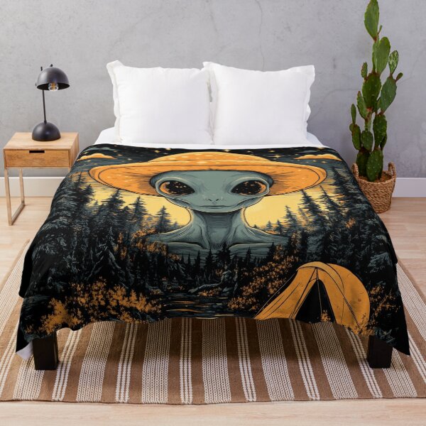 Item preview, ALIEN DESIGN CAMPING FOREST TRIPPY RETRO COTTAGECORE designed and sold by NikoDeeko.