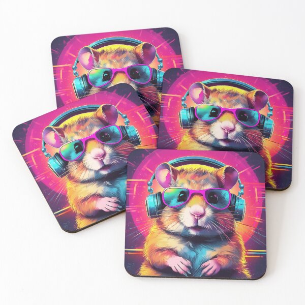 Item preview, Hamster in Headphones and Shades Synthwave  designed and sold by Boxing Kangaroo Retail Company.