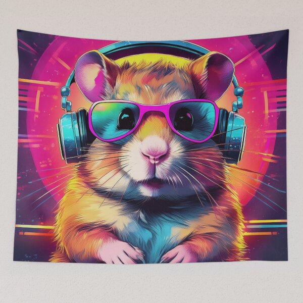 Item preview, Hamster in Headphones and Shades Synthwave  designed and sold by Boxing Kangaroo Retail Company.