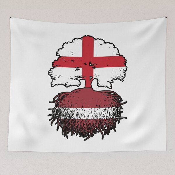 Item preview, Latvia Latvian English England Tree Roots Flag designed and sold by FlagX.
