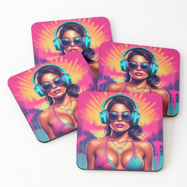Item preview, Gamer Goddess in swimsuit Graffiti Synthwave style designed and sold by Boxing Kangaroo Retail Company.