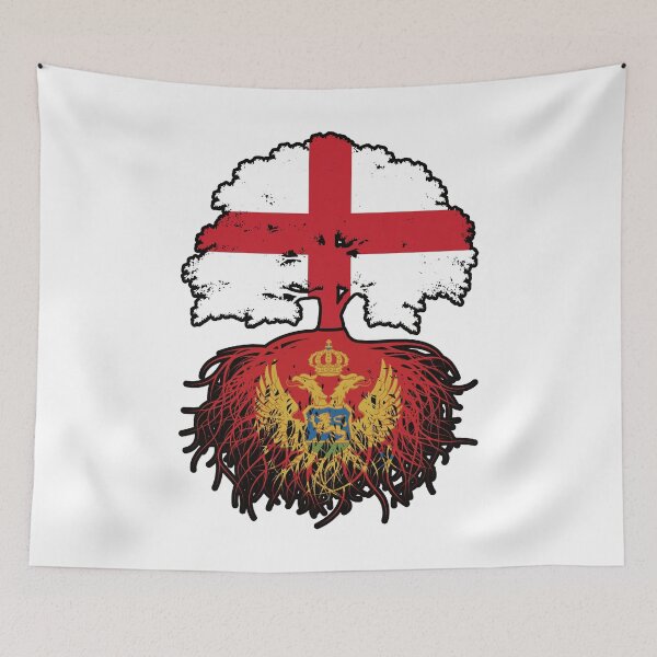 Item preview, Montenegro Montenegrin English England Tree Roots Flag designed and sold by FlagX.