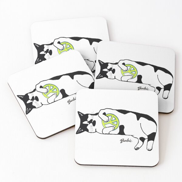 Item preview, Peaceful Kitty Zen Manx Tuxedo Cat Peace Sign Black and White Bobtail Gift designed and sold by Beebis.
