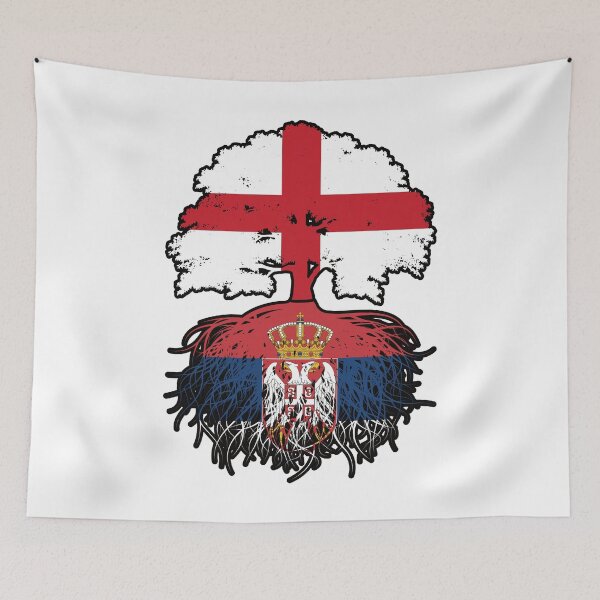 Item preview, Serbia Serbian English England Tree Roots Flag designed and sold by FlagX.