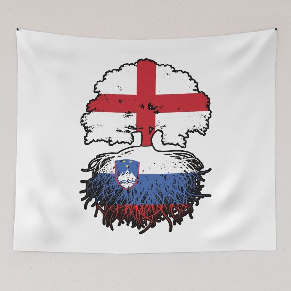 Item preview, Slovenia Slovenian English England Tree Roots Flag designed and sold by FlagX.