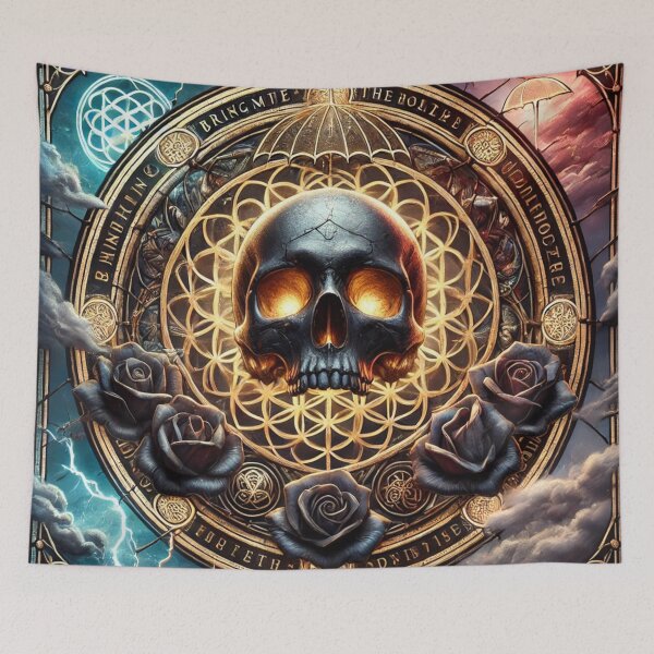 Item preview, Bring Me The Horizon Inspired Gothic Skull Design – Floral & Symbolic Art designed and sold by Vikingaquarist.