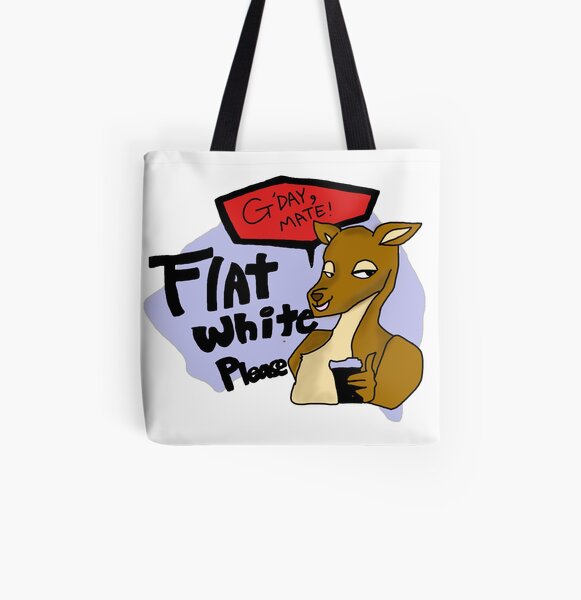 Grab a cup of Aussie Coffee(Australian Flatwhite) with Kangaroo All Over Print Tote Bag