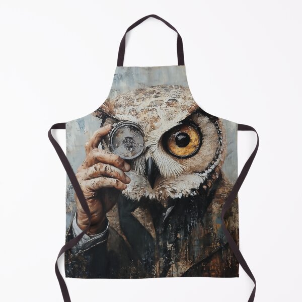 Item preview, Owl's Inquiry, animal portraiture designed and sold by regiaart.