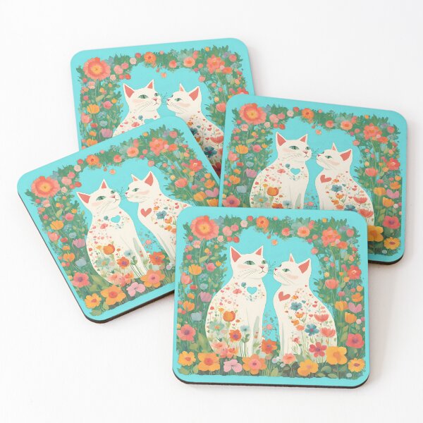 Item preview, White Cat's love, Cat Love. Cats lover, Cat, Cats, black cats, love designed and sold by GOLDENGARDENART.