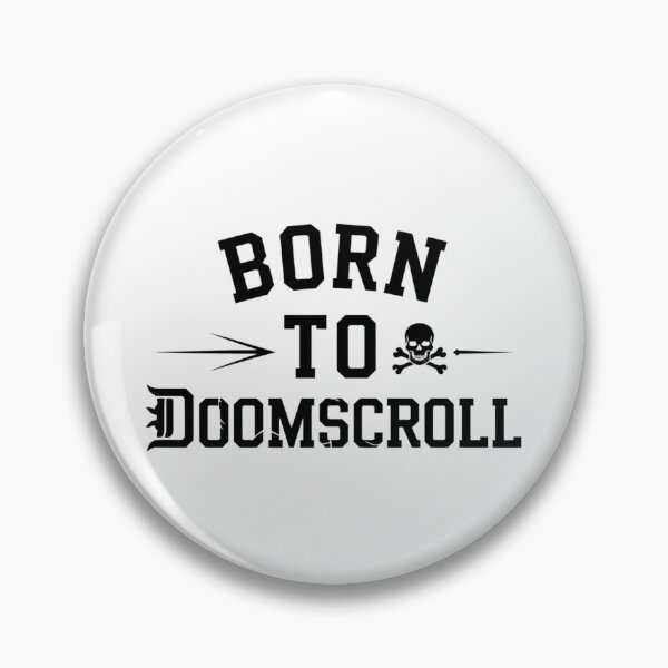 Item preview, Born To Doomscroll Funny Social Media Anxiety Skull Design designed and sold by JenBoyte.