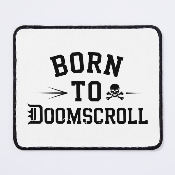 Item preview, Born To Doomscroll Funny Social Media Anxiety Skull Design designed and sold by JenBoyte.