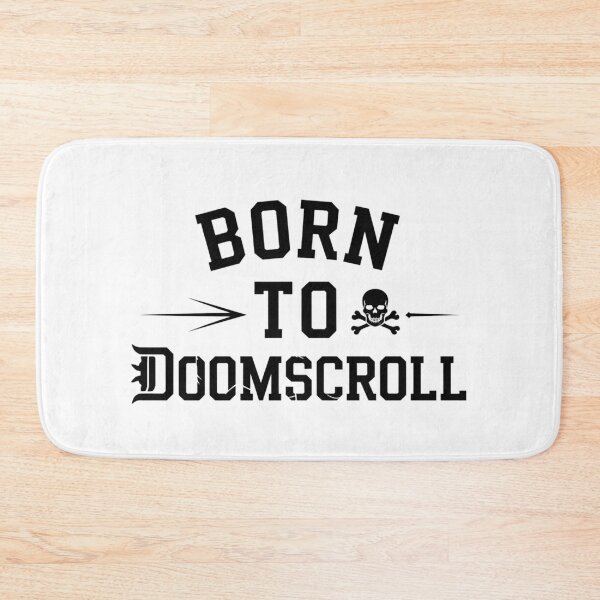 Item preview, Born To Doomscroll Funny Social Media Anxiety Skull Design designed and sold by JenBoyte.
