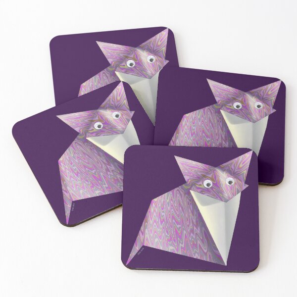 Item preview, Googly-Eyed Origami Fox - Pink Marbled designed and sold by TimeLady's Closet.
