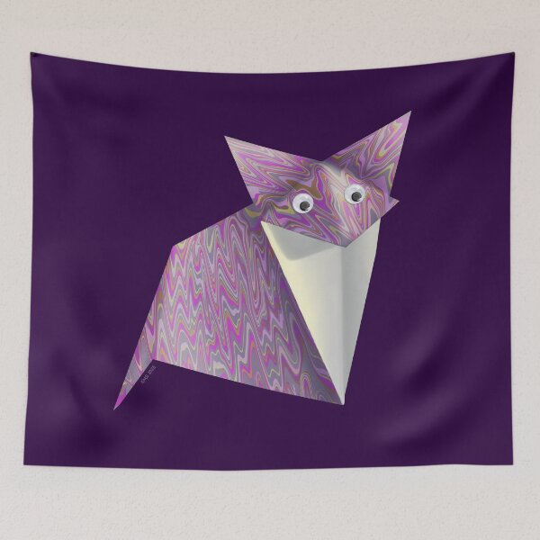 Item preview, Googly-Eyed Origami Fox - Pink Marbled designed and sold by TimeLady's Closet.