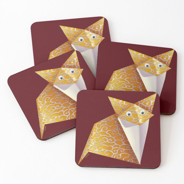 Item preview, Googly-Eyed Origami Fox - Orange and Silver Embossed designed and sold by TimeLady's Closet.