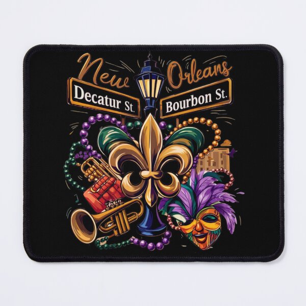 Item preview, New Orleans Mardi Gras - Bourbon and Decatur Street Vibes designed and sold by Mrrjgraphic.