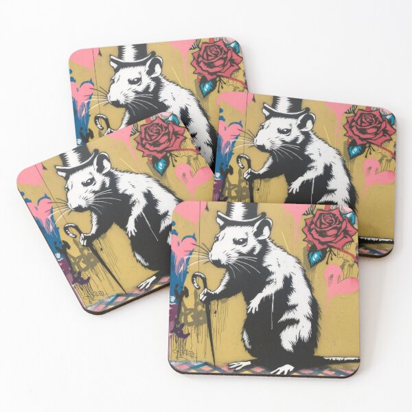Item preview, Banksy rat flower rose street art vintage colorfull designed and sold by martin max.