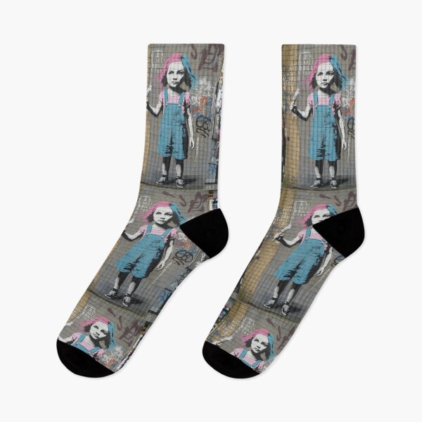 Item preview, Banksy little girl street art colorfull designed and sold by martin max.