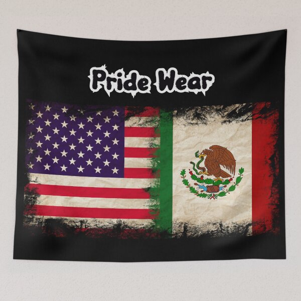 Item preview, US Flag and Mexican Flag Pride Wear Design designed and sold by LovelyHappyGift.