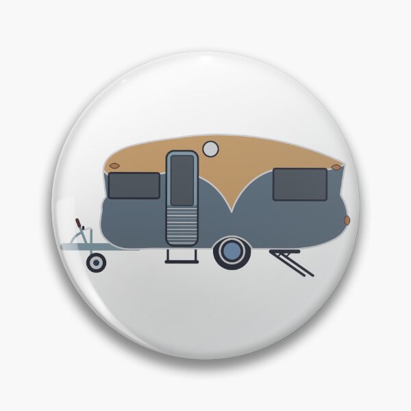 Item preview, Blue and Yellow Retro Caravan Holiday Camping Home designed and sold by Green Acre Designs.