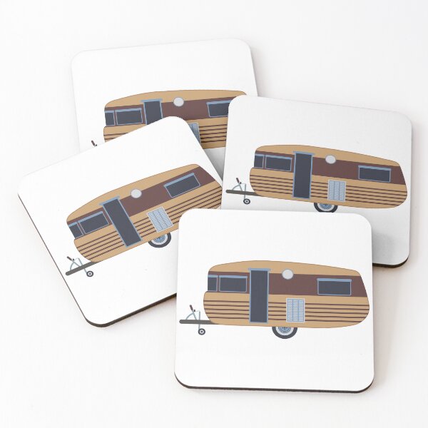 Item preview,  Orange and Red Retro Caravan Holiday Camping Home designed and sold by Green Acre Designs.
