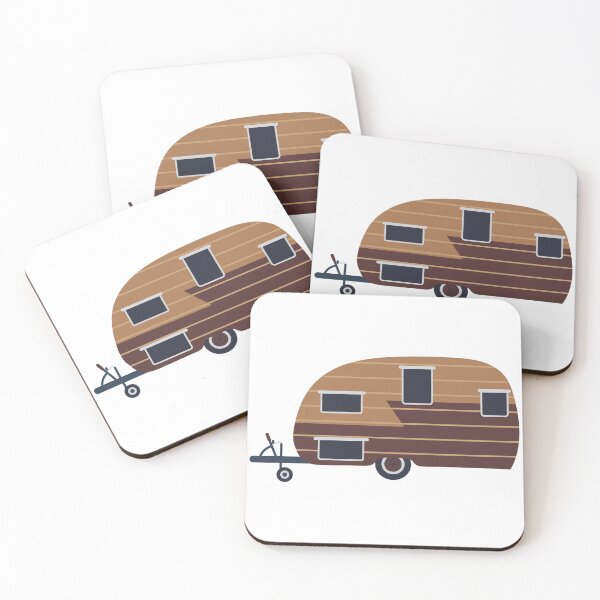 Item preview, Red and Orange Retro Caravan Holiday Camping Home designed and sold by Green Acre Designs.