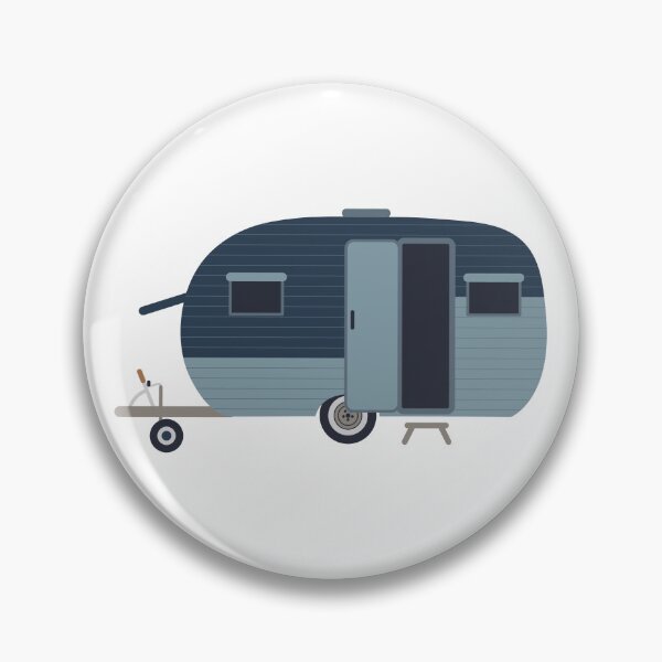 Item preview, Blue and Green Retro Caravan Holiday Camping Home designed and sold by Green Acre Designs.