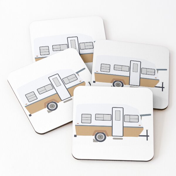 Item preview, Orange and White Retro Caravan Holiday Camping Home designed and sold by Green Acre Designs.
