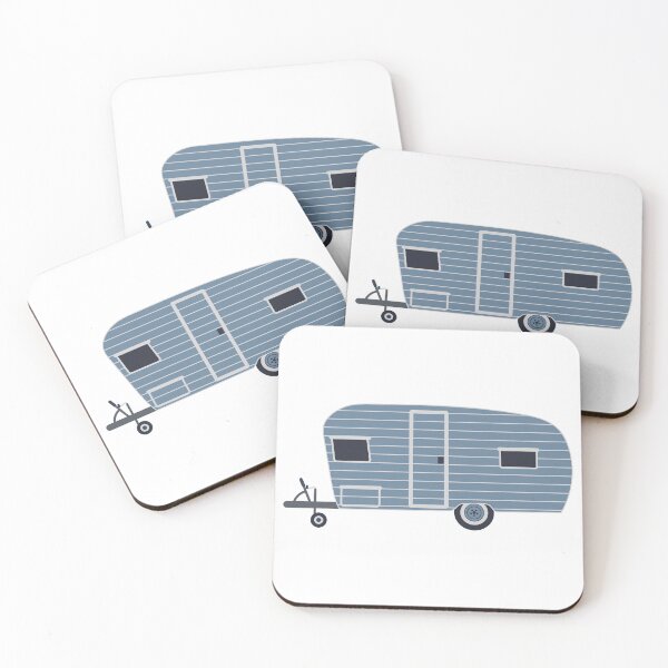 Item preview, Blue Stripe Retro Caravan Holiday Camping Home designed and sold by Green Acre Designs.