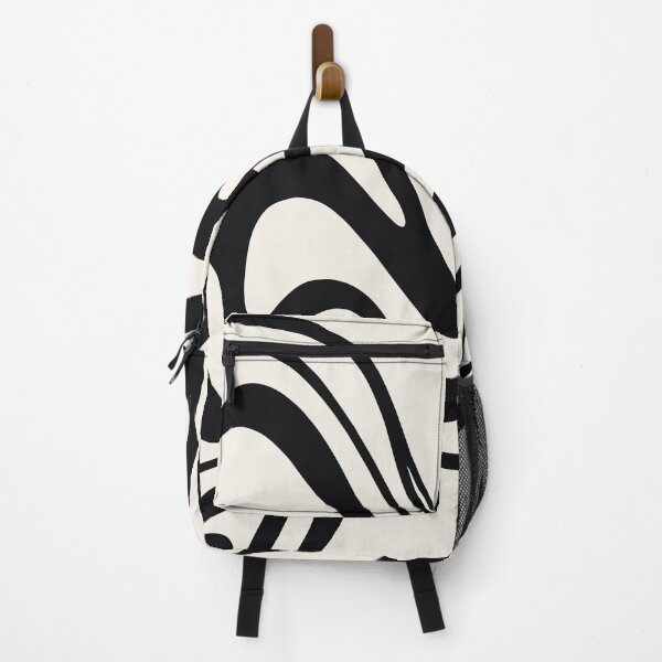 Item preview, Vintage Fluid Waves: Black and Almond Cream Abstract Design designed and sold by Timegraf.