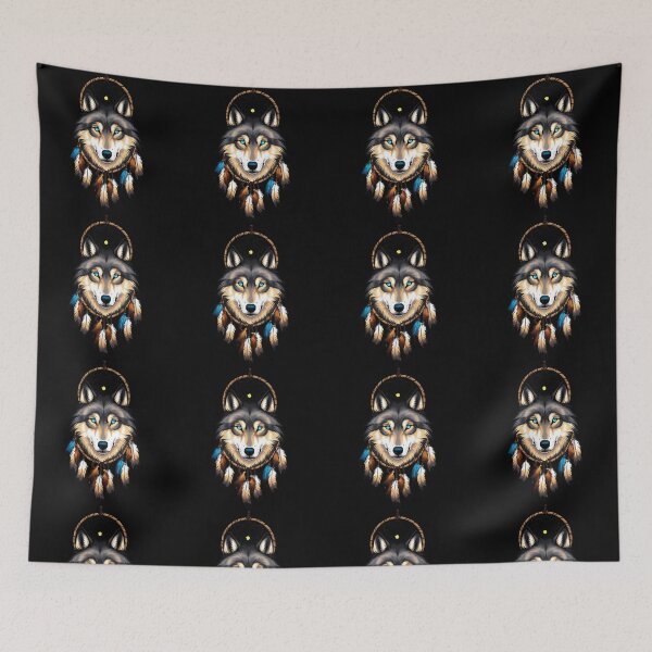 Item preview, Wolf dreamcatcher design designed and sold by Printopia5.