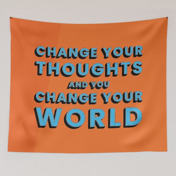 Item preview, Change Your Thoughts Motivational Typography Pop Art designed and sold by kakarikihill.