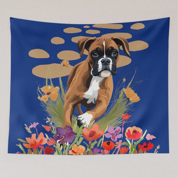 Item preview, Boxer Dog About To Jump Over Garden Fence designed and sold by Ciervo Primavera.
