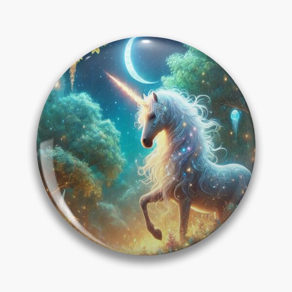 Item preview, Enchanted unicorn moonlit forest designed and sold by 0Mystica0.