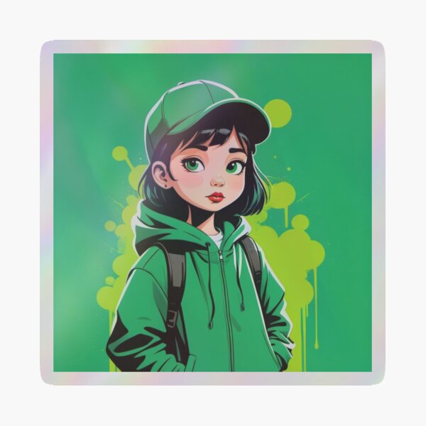 Item preview, green School girl designed and sold by DaykoArt.