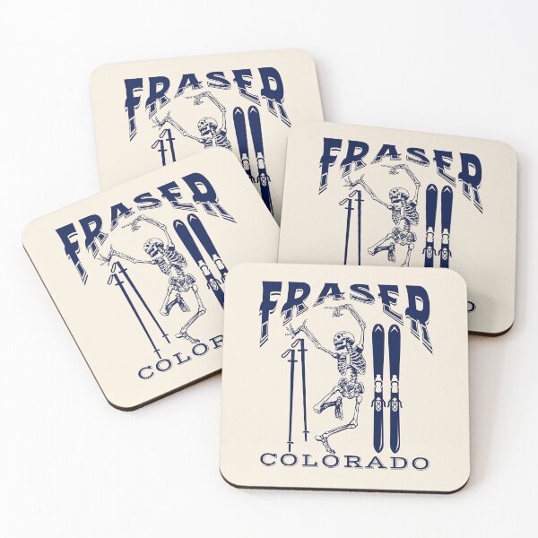 Aperçu de l'œuvre Squelette de ski Fraser Colorado – Bleu marine créée et vendue par TimelessLocales.
