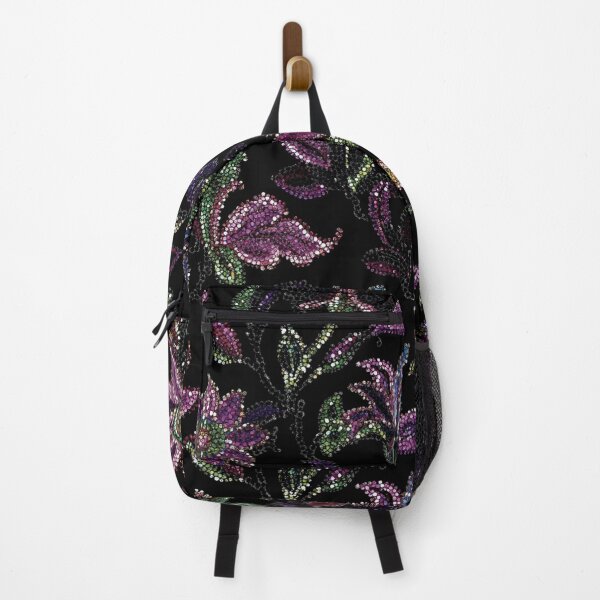Item preview, Moody Floral Sequins Maximalist Textile designed and sold by Creative Brat Design Studio.