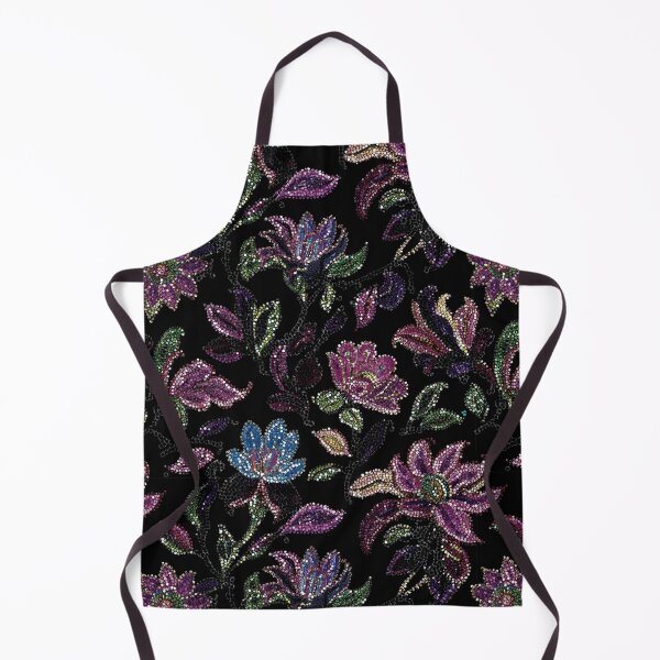 Item preview, Moody Floral Sequins Maximalist Textile designed and sold by Creative Brat Design Studio.