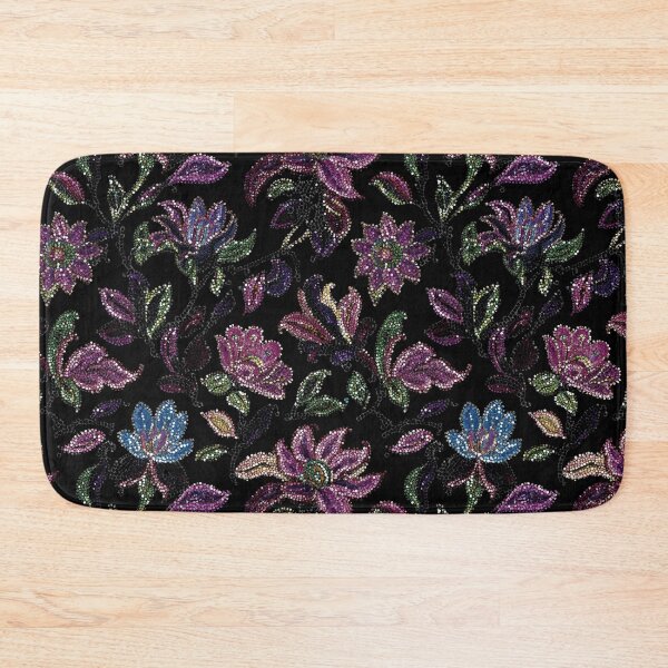 Item preview, Moody Floral Sequins Maximalist Textile designed and sold by Creative Brat Design Studio.