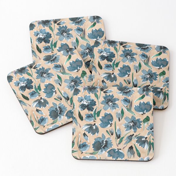Item preview, Hand-Painted Blue Floral Pattern by Lolavee Creative designed and sold by LolaveeCreative.