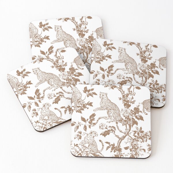 Aperçu de l'œuvre Motif floral esthétique en toile de guépard beige créée et vendue par Creative Brat Design Studio.