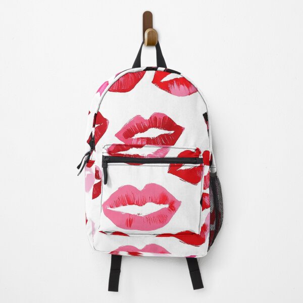 Item preview, Preppy Watercolor Lipstick Kisses Maximalist Galentines Print designed and sold by Creative Brat Design Studio.