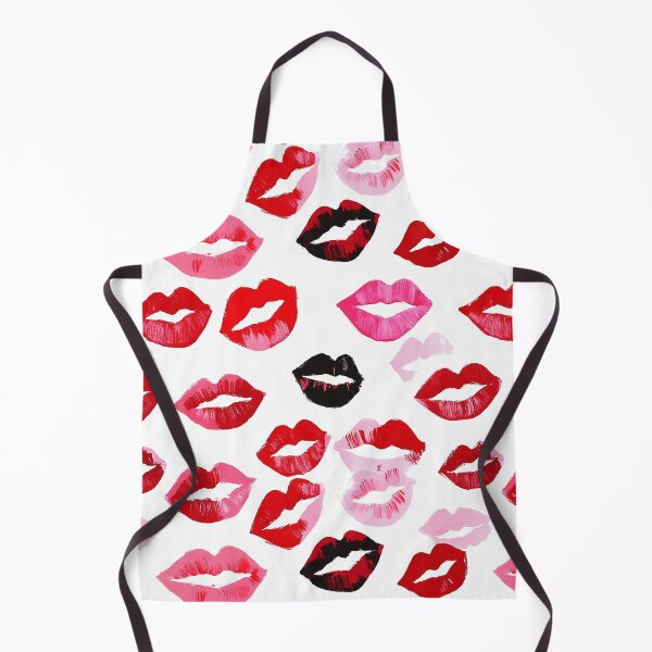 Item preview, Preppy Watercolor Lipstick Kisses Maximalist Galentines Print designed and sold by Creative Brat Design Studio.