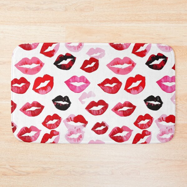 Item preview, Preppy Watercolor Lipstick Kisses Maximalist Galentines Print designed and sold by Creative Brat Design Studio.