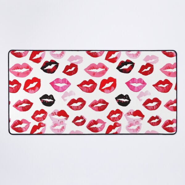 Item preview, Preppy Watercolor Lipstick Kisses Maximalist Galentines Print designed and sold by Creative Brat Design Studio.
