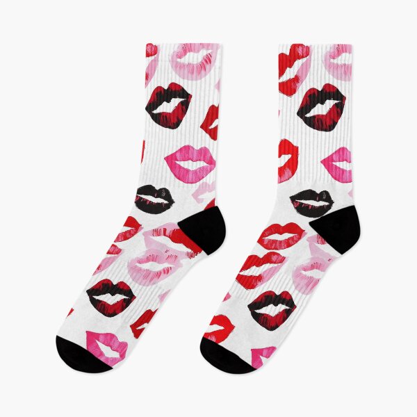 Item preview, Preppy Watercolor Lipstick Kisses Maximalist Galentines Print designed and sold by Creative Brat Design Studio.